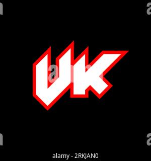 VK logo design, initial VK letter design with sci-fi style. VK logo for game, esport, Technology, Digital, Community or Business. V K sport modern Ita Stock Vector