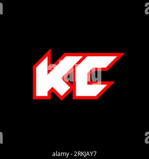 KC logo design, initial KC letter design with sci-fi style. KC logo for game, esport, Technology, Digital, Community or Business. K C sport modern Ita Stock Vector
