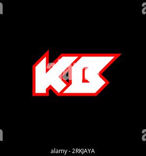 KB logo design, initial KB letter design with sci-fi style. KB logo for game, esport, Technology, Digital, Community or Business. K B sport modern Ita Stock Vector