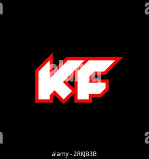 KF logo design, initial KF letter design with sci-fi style. KF logo for game, esport, Technology, Digital, Community or Business. K F sport modern Ita Stock Vector
