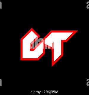 LT logo design, initial LT letter design with sci-fi style. LT logo for game, esport, Technology, Digital, Community or Business. L T sport modern Ita Stock Vector