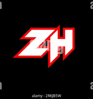 ZH logo design, initial ZH letter design with sci-fi style. ZH logo for game, esport, Technology, Digital, Community or Business. Z H sport modern Ita Stock Vector