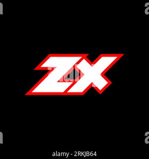 ZX logo design, initial ZX letter design with sci-fi style. ZX logo for game, esport, Technology, Digital, Community or Business. Z X sport modern Ita Stock Vector
