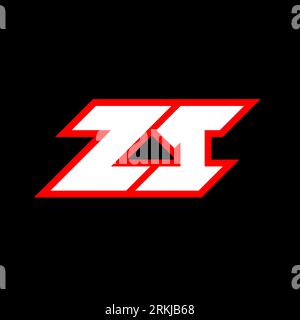 ZT logo design, initial ZT letter design with sci-fi style. ZT logo for game, esport, Technology, Digital, Community or Business. Z T sport modern Ita Stock Vector
