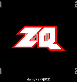 ZQ logo design, initial ZQ letter design with sci-fi style. ZQ logo for game, esport, Technology, Digital, Community or Business. Z Q sport modern Ita Stock Vector