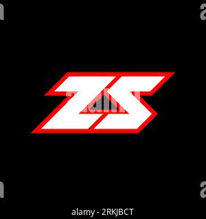 ZS logo design, initial ZS letter design with sci-fi style. ZS logo for game, esport, Technology, Digital, Community or Business. Z S sport modern Ita Stock Vector