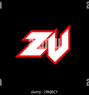 ZV logo design, initial ZV letter design with sci-fi style. ZV logo for game, esport, Technology, Digital, Community or Business. Z V sport modern Ita Stock Vector