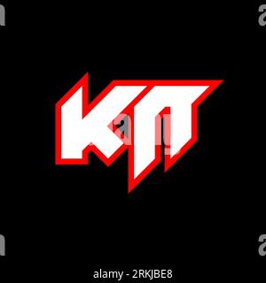 KN logo design, initial KN letter design with sci-fi style. KN logo for game, esport, Technology, Digital, Community or Business. K N sport modern Ita Stock Vector