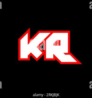 KR logo design, initial KR letter design with sci-fi style. KR logo for game, esport, Technology, Digital, Community or Business. K R sport modern Ita Stock Vector