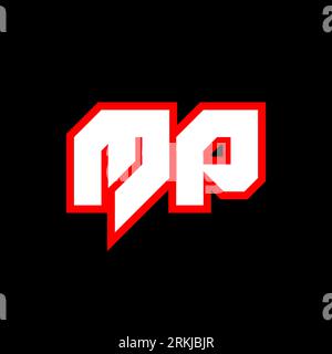 MP logo design, initial MP letter design with sci-fi style. MP logo for game, esport, Technology, Digital, Community or Business. M P sport modern Ita Stock Vector