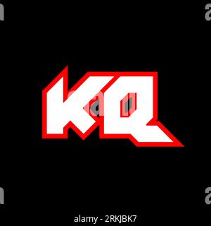 KQ logo design, initial KQ letter design with sci-fi style. KQ logo for game, esport, Technology, Digital, Community or Business. K Q sport modern Ita Stock Vector