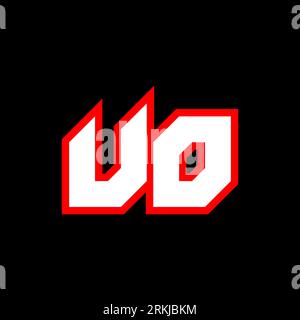 UO logo design, initial UO letter design with sci-fi style. UO logo for game, esport, Technology, Digital, Community or Business. U O sport modern Ita Stock Vector