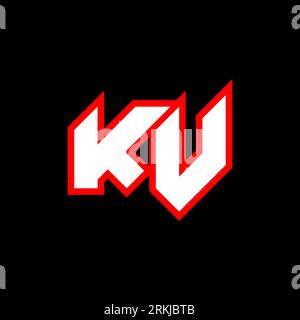 KV logo design, initial KV letter design with sci-fi style. KV logo for game, esport, Technology, Digital, Community or Business. K V sport modern Ita Stock Vector