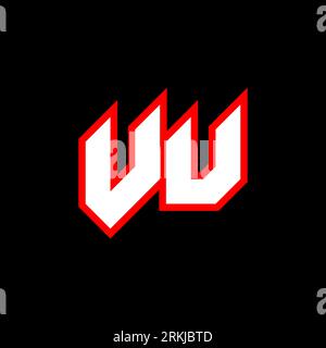 VU logo design, initial VU letter design with sci-fi style. VU logo for game, esport, Technology, Digital, Community or Business. V U sport modern Ita Stock Vector
