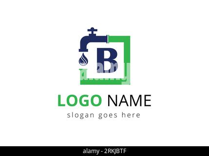 Letter B Plumber Logo Design. Stock Vector