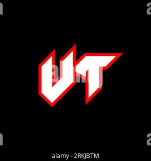 VT logo design, initial VT letter design with sci-fi style. VT logo for game, esport, Technology, Digital, Community or Business. V T sport modern Ita Stock Vector