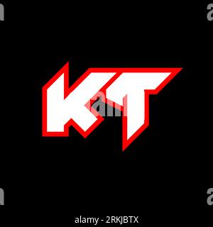 KT logo design, initial KT letter design with sci-fi style. KT logo for game, esport, Technology, Digital, Community or Business. K T sport modern Ita Stock Vector