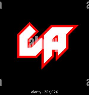 LA logo design, initial LA letter design with sci-fi style. LA logo for game, esport, Technology, Digital, Community or Business. L A sport modern Ita Stock Vector