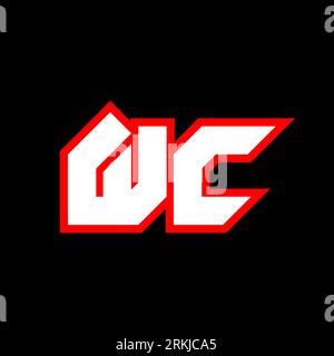 WC logo design, initial WC letter design with sci-fi style. WC logo for game, esport, Technology, Digital, Community or Business. W C sport modern Ita Stock Vector
