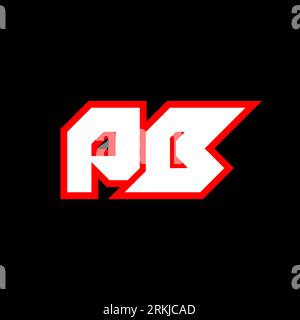 PB logo design, initial PB letter design with sci-fi style. PB logo for game, esport, Technology, Digital, Community or Business. P B sport modern Ita Stock Vector