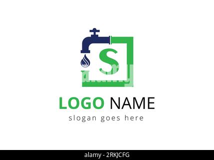 Letter S Plumber Logo Design. Stock Vector