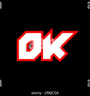 OK logo design, initial OK letter design with sci-fi style. OK logo for game, esport, Technology, Digital, Community or Business. O K sport modern Ita Stock Vector