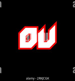 OU logo design, initial OU letter design with sci-fi style. OU logo for game, esport, Technology, Digital, Community or Business. O U sport modern Ita Stock Vector