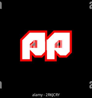 PP logo design, initial PP letter design with sci-fi style. PP logo for game, esport, Technology, Digital, Community or Business. P P sport modern Ita Stock Vector