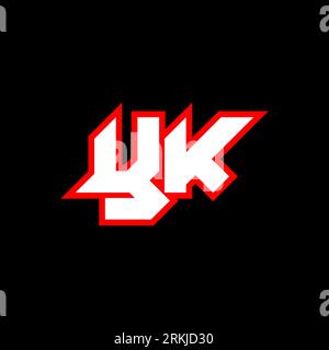 YK logo design, initial YK letter design with sci-fi style. YK logo for game, esport, Technology, Digital, Community or Business. Y K sport modern Ita Stock Vector