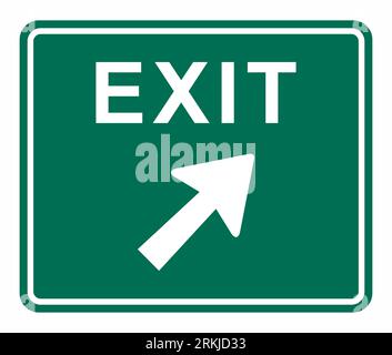 Exit road sign illustration on white background Stock Vector