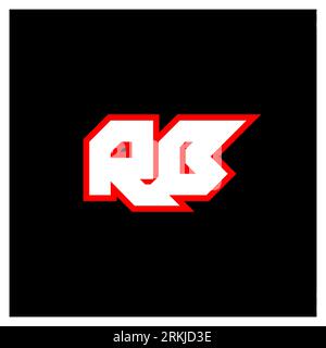 RB logo design, initial RB letter design with sci-fi style. RB logo for game, esport, Technology, Digital, Community or Business. R B sport modern Ita Stock Vector