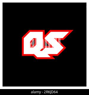 QS logo design, initial QS letter design with sci-fi style. QS logo for game, esport, Technology, Digital, Community or Business. Q S sport modern Ita Stock Vector