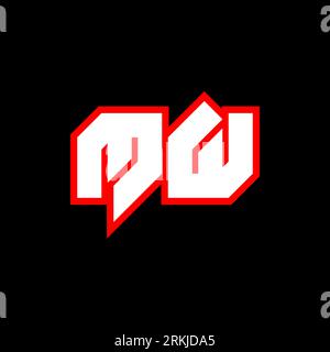MW logo design, initial MW letter design with sci-fi style. MW logo for game, esport, Technology, Digital, Community or Business. M W sport modern Ita Stock Vector