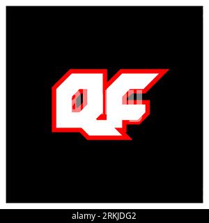 QF logo design, initial QF letter design with sci-fi style. QF logo for game, esport, Technology, Digital, Community or Business. Q F sport modern Ita Stock Vector