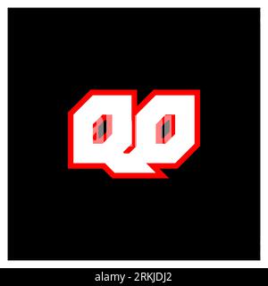 QD logo design, initial QD letter design with sci-fi style. QD logo for game, esport, Technology, Digital, Community or Business. Q D sport modern Ita Stock Vector