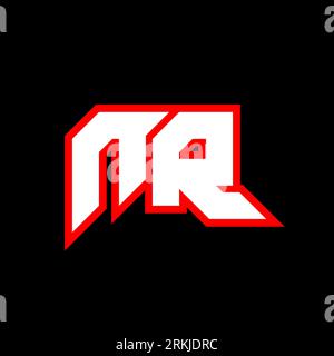 NR logo design, initial NR letter design with sci-fi style. NR logo for game, esport, Technology, Digital, Community or Business. N R sport modern Ita Stock Vector