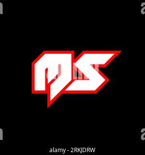 MS logo design, initial MS letter design with sci-fi style. MS logo for game, esport, Technology, Digital, Community or Business. M S sport modern Ita Stock Vector