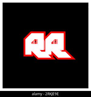 RR logo design, initial RR letter design with sci-fi style. RR logo for game, esport, Technology, Digital, Community or Business. R R sport modern Ita Stock Vector