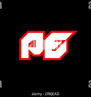 PE logo design, initial PE letter design with sci-fi style. PE logo for game, esport, Technology, Digital, Community or Business. P E sport modern Ita Stock Vector