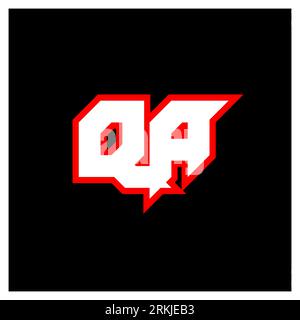 QA logo design, initial QA letter design with sci-fi style. QA logo for game, esport, Technology, Digital, Community or Business. Q A sport modern Ita Stock Vector