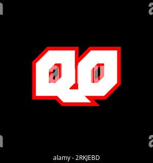 QO logo design, initial QO letter design with sci-fi style. QO logo for game, esport, Technology, Digital, Community or Business. Q O sport modern Ita Stock Vector
