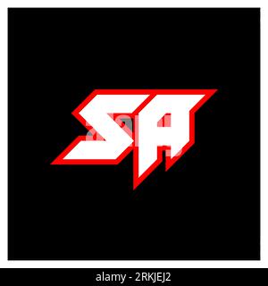 SA logo design, initial SA letter design with sci-fi style. SA logo for game, esport, Technology, Digital, Community or Business. S A sport modern Ita Stock Vector