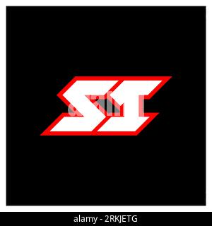 SI logo design, initial SI letter design with sci-fi style. SI logo for game, esport, Technology, Digital, Community or Business. S I sport modern Ita Stock Vector