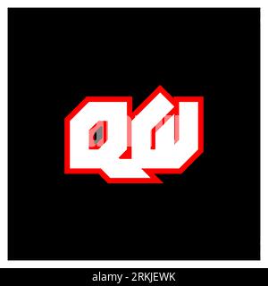 QW logo design, initial QW letter design with sci-fi style. QW logo for game, esport, Technology, Digital, Community or Business. Q W sport modern Ita Stock Vector