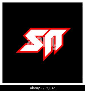 SN logo design, initial SN letter design with sci-fi style. SN logo for game, esport, Technology, Digital, Community or Business. S N sport modern Ita Stock Vector