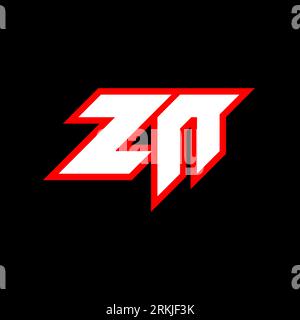 ZN logo design, initial ZN letter design with sci-fi style. ZN logo for game, esport, Technology, Digital, Community or Business. Z N sport modern Ita Stock Vector