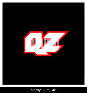 QZ logo design, initial QZ letter design with sci-fi style. QZ logo for game, esport, Technology, Digital, Community or Business. Q Z sport modern Ita Stock Vector