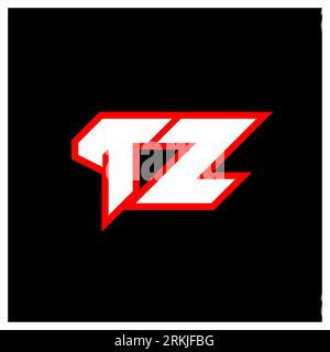 TZ logo design, initial TZ letter design with sci-fi style. TZ logo for game, esport, Technology, Digital, Community or Business. T Z sport modern Ita Stock Vector