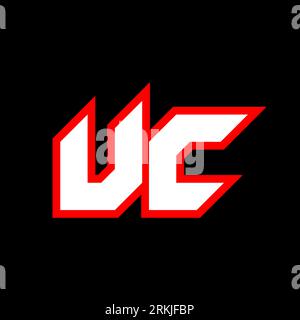 UC logo design, initial UC letter design with sci-fi style. UC logo for game, esport, Technology, Digital, Community or Business. U C sport modern Ita Stock Vector