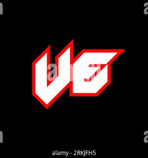 VE logo design, initial VE letter design with sci-fi style. VE logo for game, esport, Technology, Digital, Community or Business. V E sport modern Ita Stock Vector